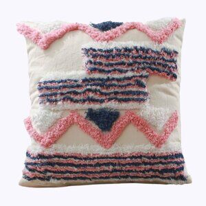 BRAND NEW Pink + Blue Tufted Throw Pillow